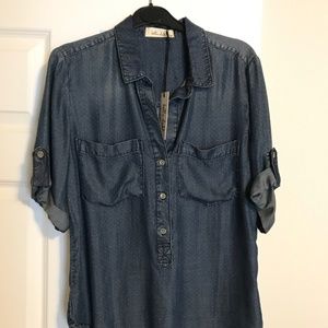 Bella Dahl Polka Dot Denim Shirt